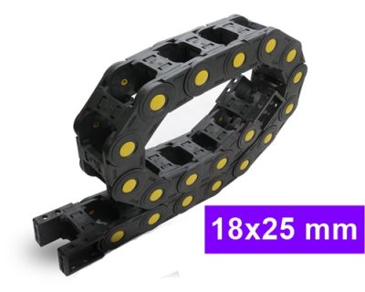 กระดูกงูร้อยสายไฟ Cable Drag Chain ขนาด 18x25 mm