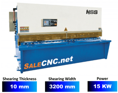 เครื่องตัดแผ่นเหล็กแบบไฮดรอลิก ยาว 3200 มิลลิเมตร หนา 10 มิลลิเมตร Hydraulic CNC Pendulum Plate Shears QC12Y/QC12K