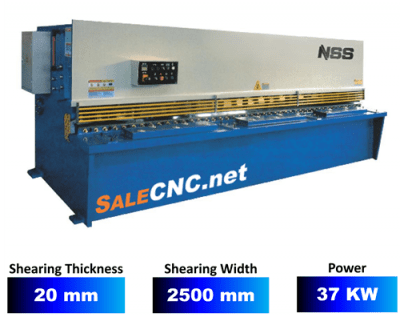 เครื่องตัดแผ่นเหล็กแบบไฮดรอลิก ยาว 2500 มิลลิเมตร หนา 20 มิลลิเมตร Hydraulic CNC Pendulum Plate Shears QC12Y/QC12K