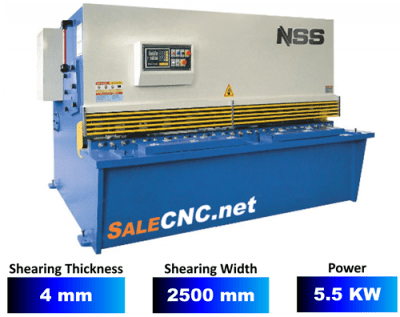 เครื่องตัดแผ่นเหล็กแบบไฮดรอลิก ยาว 2500 มิลลิเมตร หนา 4 มิลลิเมตร Hydraulic CNC Pendulum Plate Shears QC12Y/QC12K