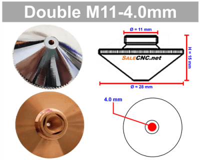 Laser Nozzle M11-4.0mm (Double) หัวตัดไฟเบอร์เลเซอร์