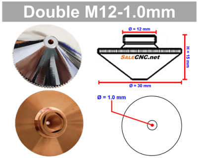 Laser Nozzle M12-1.0mm (Double) หัวตัดไฟเบอร์เลเซอร์