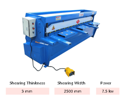 Shearing machine 2500-3 mm 7.5kw