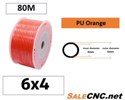 สายลม PU Tube  pu 6X4 80M Orange