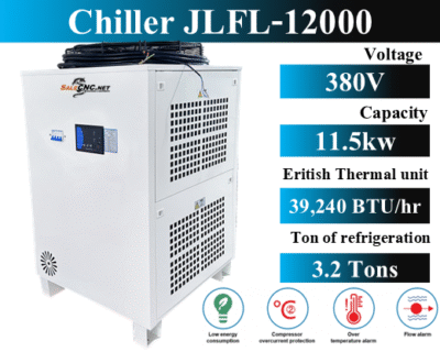 Chiller Water Cooling เครื่องชิลเลอร์ เครื่องทำความเย็น JLFL-12000 / 380V