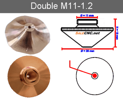 Laser Nozzle M11-1.2mm (Double) Curve + 6 Edge SP model หัวตัดไฟเบอร์เลเซอร์