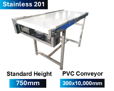 Conveyor Belt PVC 300x10000 mm , Stainless 201