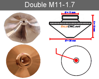 Laser Nozzle M11-1.7mm (Double) Curve + 6 Edge SP model หัวตัดไฟเบอร์เลเซอร์