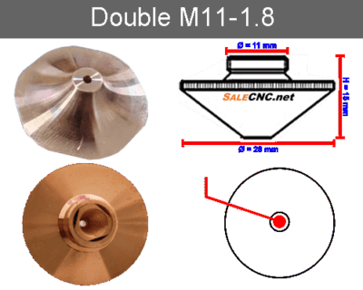 Laser Nozzle M11-1.8mm (Double) Curve + 6 Edge SP model หัวตัดไฟเบอร์เลเซอร์