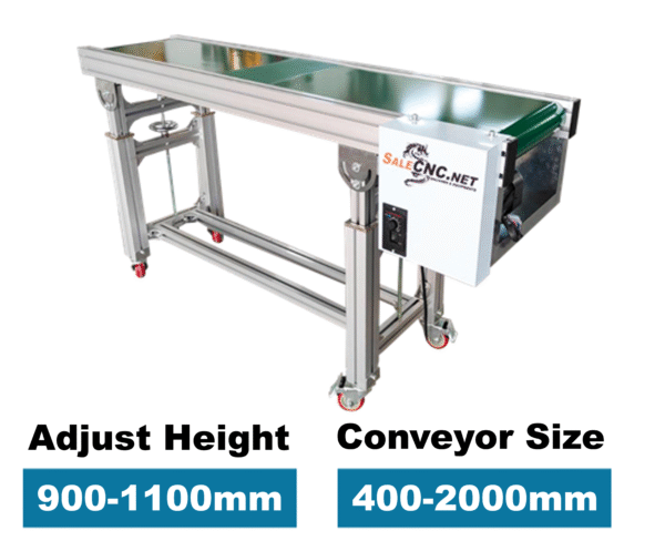 Conveyor Belt PVC 400×2000 mm ปรับระดับความสูงได้ 900-1100 mm